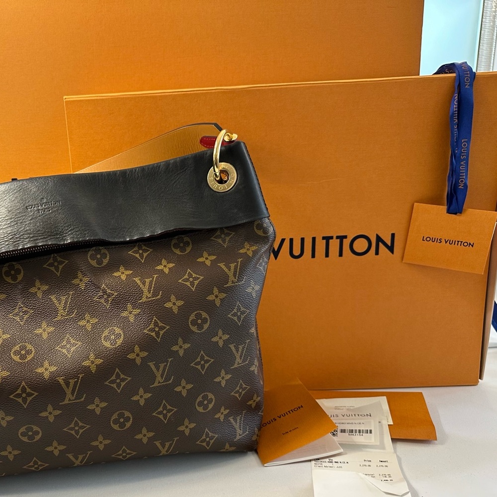 Authentic Louis Vuitton Tuileries Hobo with Red Interior